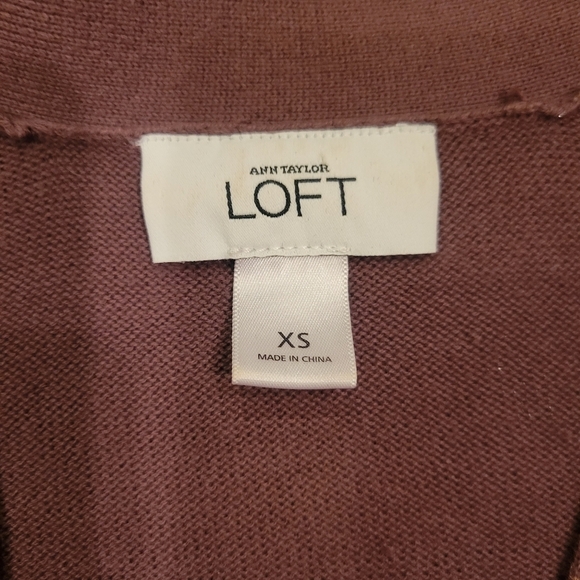 Ann Taylor Loft Shimmer Brown and Gold Cardigan Size XS - Picture 4 of 5